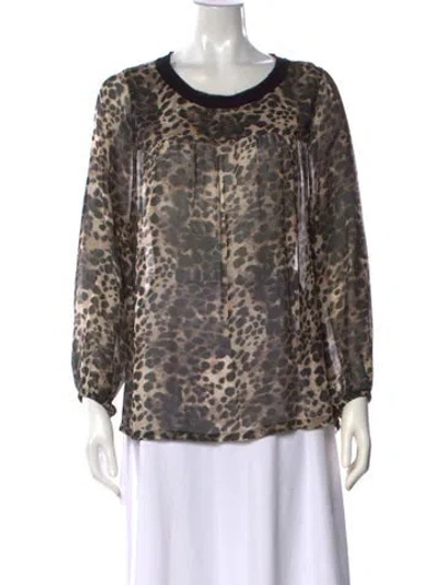 Pre-owned Isabel Marant Silk Animal Print Blouse In Black