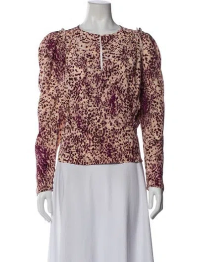 Pre-owned Isabel Marant Silk Animal Print Blouse In Multi