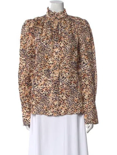 Pre-owned Isabel Marant Silk Animal Print Blouse In Neutral