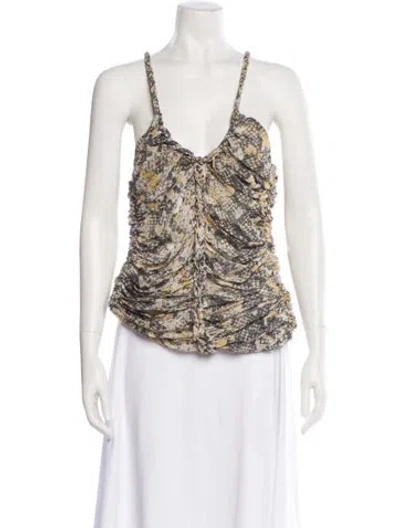 Pre-owned Isabel Marant Silk Animal Print Top In Neutral