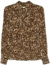 Isabel Marant 'teysa Silk Leopard Print In Brown