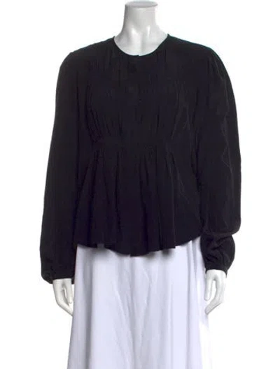 Pre-owned Isabel Marant Silk Crew Neck Blouse In Black
