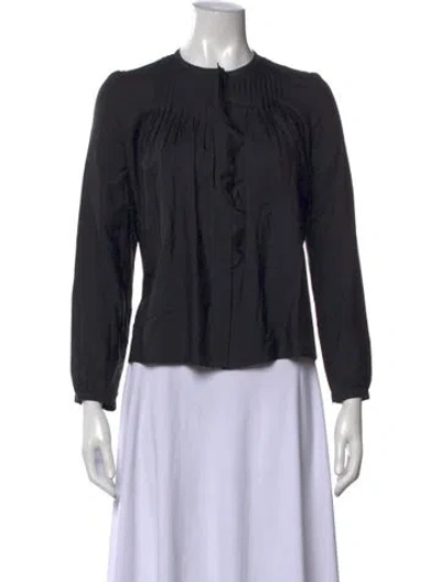 Pre-owned Isabel Marant Silk Crew Neck Blouse In Black