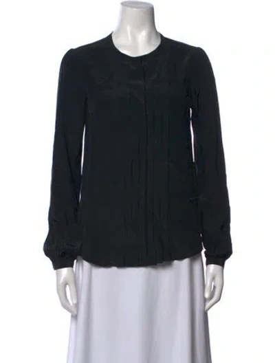 Pre-owned Isabel Marant Silk Crew Neck Blouse In Black