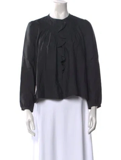 Pre-owned Isabel Marant Silk Crew Neck Blouse In Gray