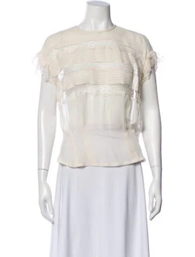 Pre-owned Isabel Marant Silk Crew Neck Blouse In Neutral