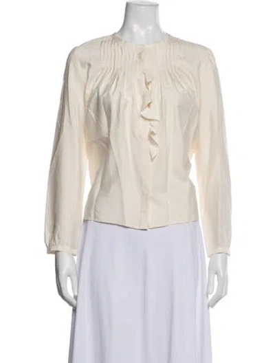 Pre-owned Isabel Marant Silk Crew Neck Blouse In Neutral