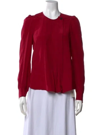 Pre-owned Isabel Marant Silk Crew Neck Blouse In Pink