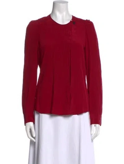 Pre-owned Isabel Marant Silk Crew Neck Blouse In Pink