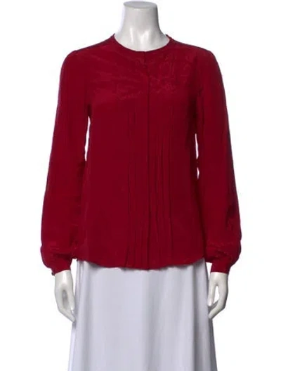 Pre-owned Isabel Marant Silk Crew Neck Blouse In Pink