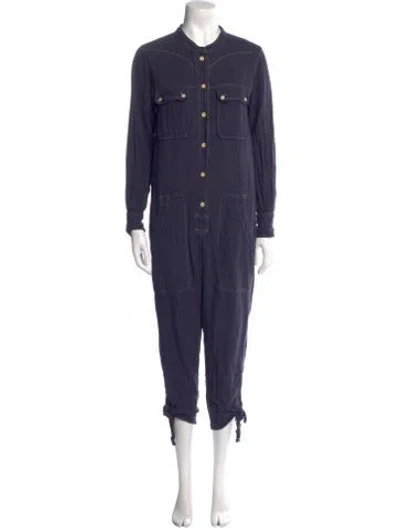 Pre-owned Isabel Marant Silk Crew Neck Jumpsuit In Blue