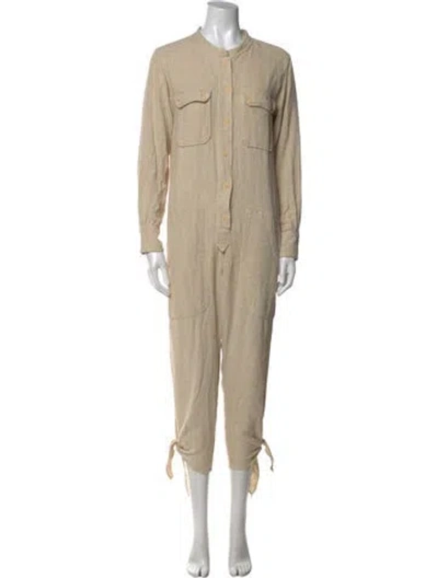 Pre-owned Isabel Marant Silk Crew Neck Jumpsuit In Neutral
