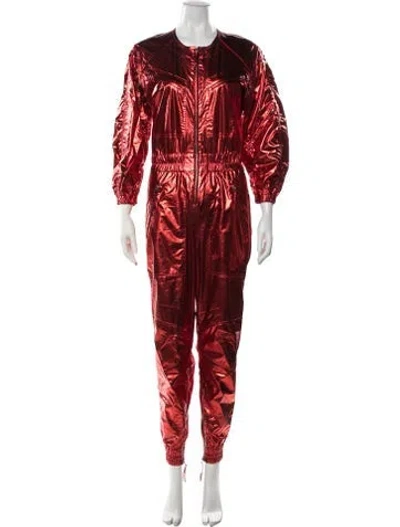 Pre-owned Isabel Marant Silk Crew Neck Jumpsuit In Red