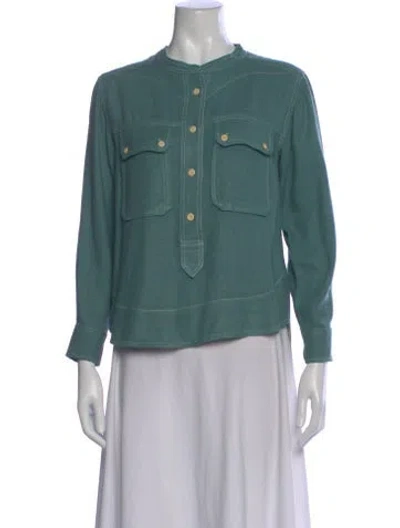Pre-owned Isabel Marant Silk Crew Neck Sweater In Green