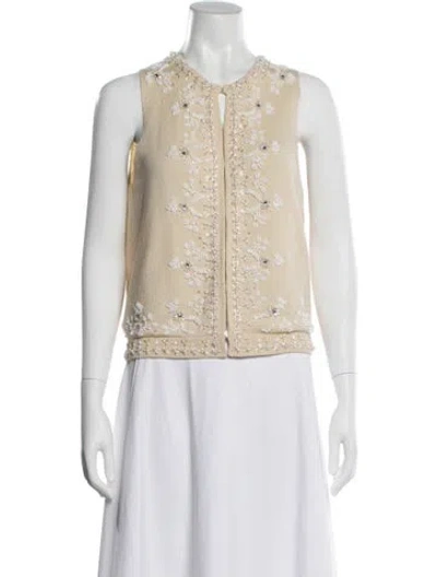Pre-owned Isabel Marant Silk Crew Neck Sweater In Neutral