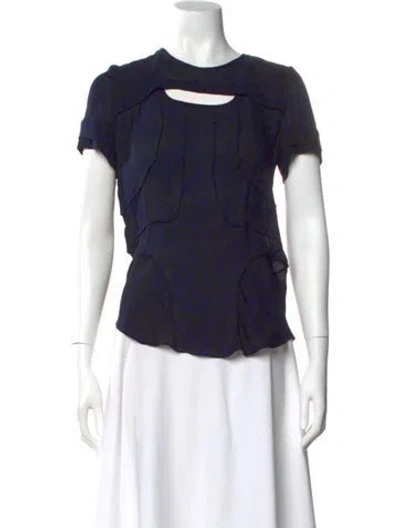 Pre-owned Isabel Marant Silk Crew Neck T-shirt In Blue