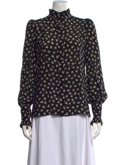 Pre-owned Isabel Marant Silk Floral Print Blouse In Black