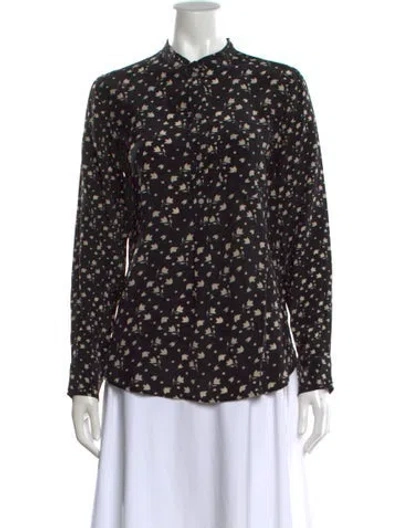 Pre-owned Isabel Marant Silk Floral Print Blouse In Black
