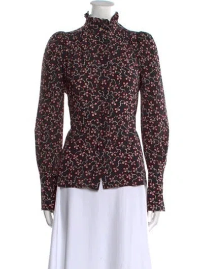 Pre-owned Isabel Marant Silk Floral Print Blouse In Blue