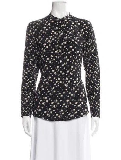 Pre-owned Isabel Marant Silk Floral Print Blouse In Blue