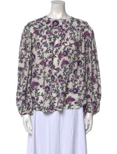 Pre-owned Isabel Marant Silk Floral Print Blouse In Multi