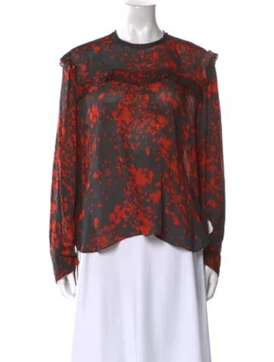 Pre-owned Isabel Marant Silk Floral Print Blouse In Multi