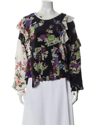 Pre-owned Isabel Marant Silk Floral Print Blouse In Multi