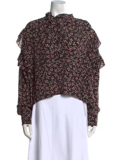 Pre-owned Isabel Marant Silk Floral Print Blouse In Multi