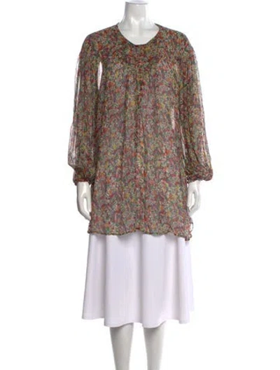 Pre-owned Isabel Marant Silk Floral Print Blouse In Multicolor
