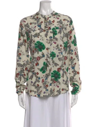 Pre-owned Isabel Marant Silk Floral Print Blouse In Neutral