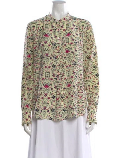 Pre-owned Isabel Marant Silk Floral Print Blouse In Neutral