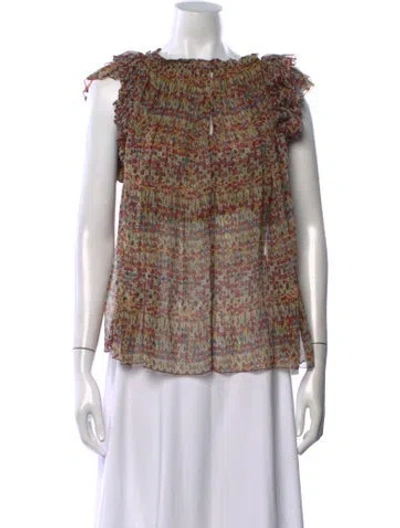 Pre-owned Isabel Marant Silk Floral Print Blouse In Neutral