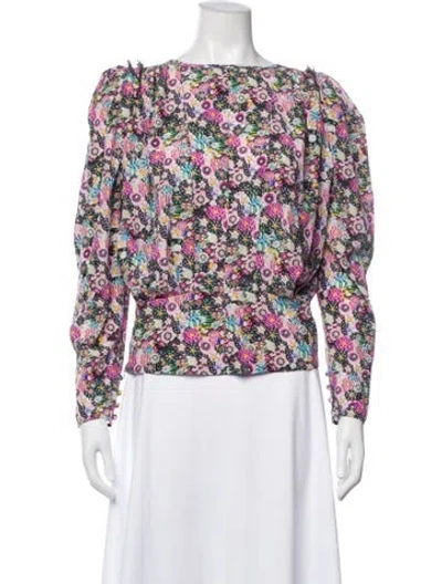 Pre-owned Isabel Marant Silk Floral Print Blouse In Pink