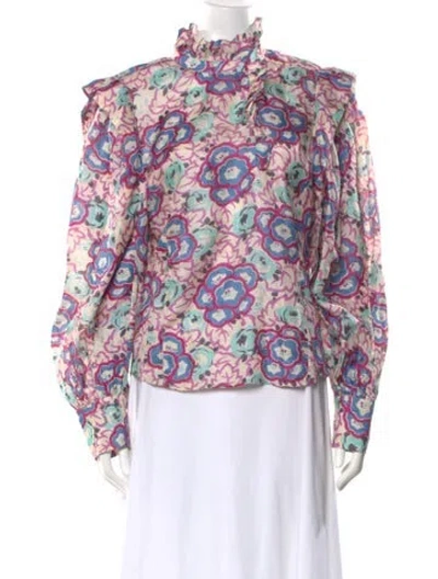 Pre-owned Isabel Marant Silk Floral Print Blouse In Pink