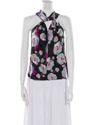 Pre-owned Isabel Marant Silk Floral Print Blouse W/ Tags In Black