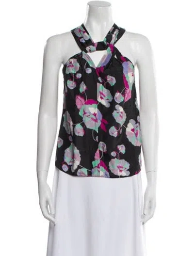 Pre-owned Isabel Marant Silk Floral Print Blouse W/ Tags In Black
