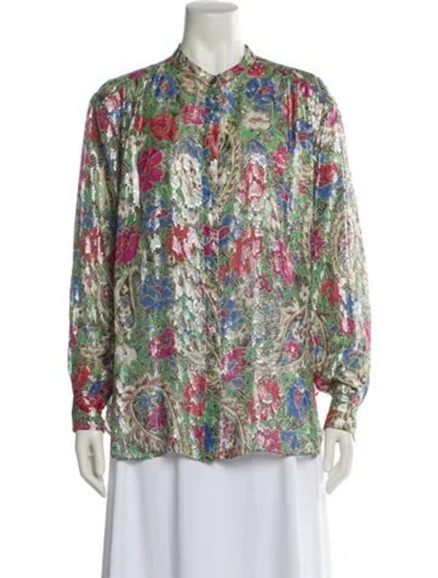 Pre-owned Isabel Marant Silk Floral Print Button-up Top
