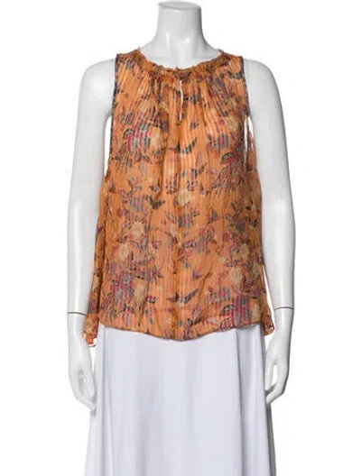 Pre-owned Isabel Marant Silk Floral Print Top In Multicolor