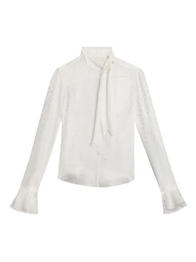 Isabel Marant Silk Jacquard Blouse In White