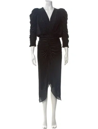 Pre-owned Isabel Marant Silk Knee-length Dress In Black