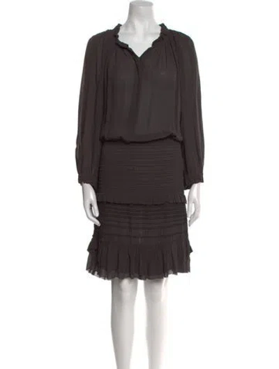 Pre-owned Isabel Marant Silk Knee-length Dress In Gray