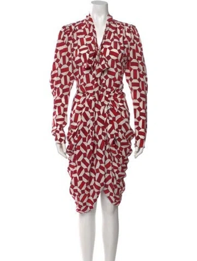 Pre-owned Isabel Marant Silk Knee-length Dress In Red