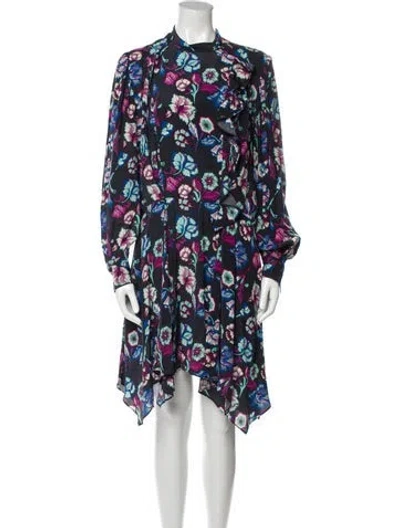 Pre-owned Isabel Marant Silk Knee-length Dress W/ Tags In Gray