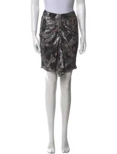 Pre-owned Isabel Marant Silk Knee-length Skirt In Silver