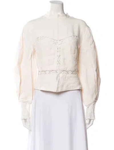 Pre-owned Isabel Marant Silk Lace Pattern Blouse In Neutral