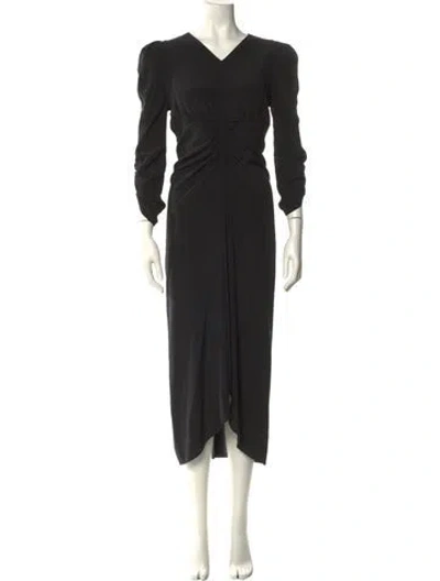 Pre-owned Isabel Marant Silk Long Dress In Black