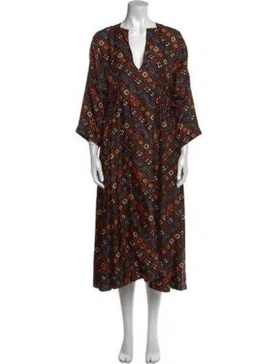 Pre-owned Isabel Marant Silk Long Dress In Black