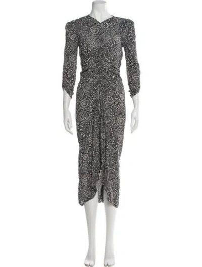 Pre-owned Isabel Marant Silk Long Dress In Black