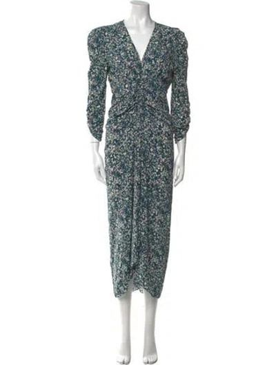 Pre-owned Isabel Marant Silk Long Dress In Blue