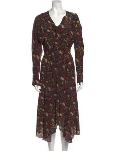 Pre-owned Isabel Marant Silk Long Dress In Blue